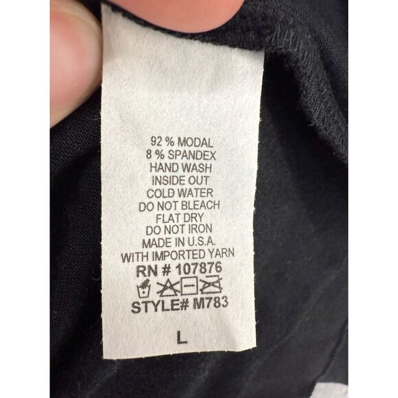 Comfy USA Womens Large Black Open‎ Front Sophia Cardigan Crop Modal Blend NWT - Picture 5 of 9